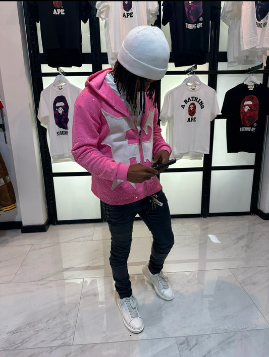 Pink “R” rich YOUNGIN zip up